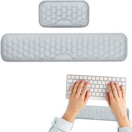 Polssteun Kussen - Traagschuim Set - Comfortabel Typen - Ergonomisch Gebogen - 2 Stuks - Grijs