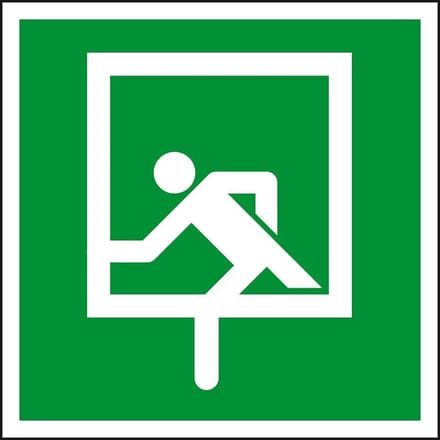 Noodraam sticker - ISO 7010 - E016C 100 x 100 mm