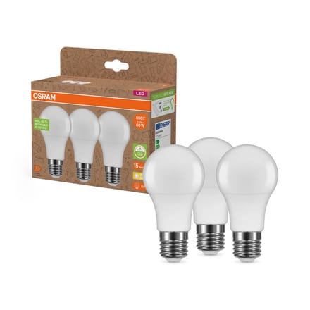 OSRAM LED lamp opaal E27 8,5W 827 3-pack