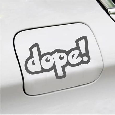 Bumpersticker - Dope! - 10 X 17 - Antraciet
