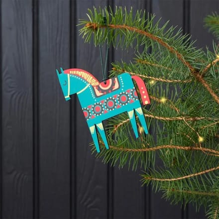 Kerst houten paard decoratie Rex London