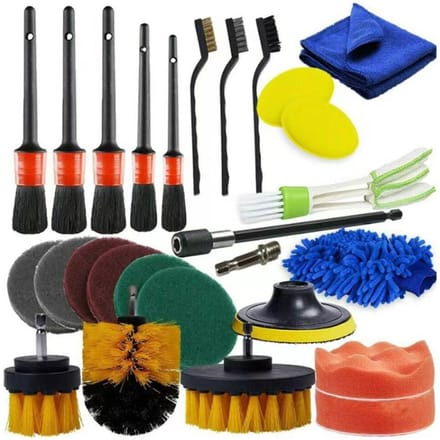27PCS Car Cleaning Brushes Polijstpads Waxen Buffing Sponge Pad Kit Set voor Auto Polijstmachine Buffer veelkleurig