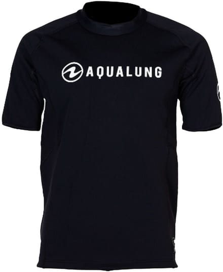 Aqualung Top Ceramiqskin Korte Mouw Rash Guard Zwart 2XL Man