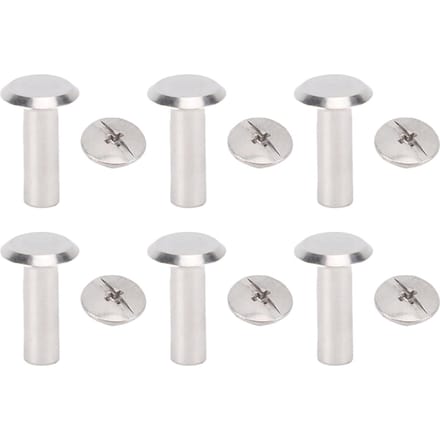 100 Ensemble Rivets Clous Métalliques Acier Inoxydable Multifonctionnel M3 Vis à Tête Ronde Plate Rivets Cuir white
