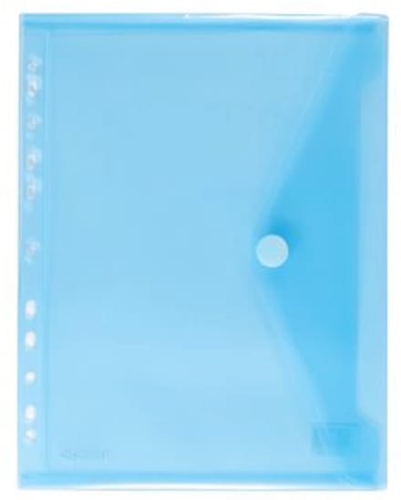 Enveloptas Foldersys A4 PP transp blauw 11-gaats