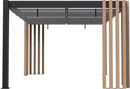 Sojag Lito - Vrijstaande Pergola 3x3,5 meter - zonnescherm - Houtlook