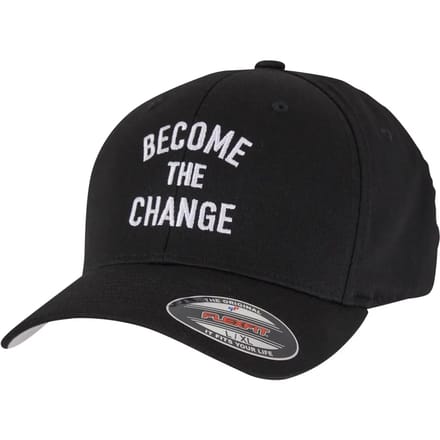Mister Tee - Become The Change Wording Wooly Combed Cap Flexfit pet - S/M - Zwart