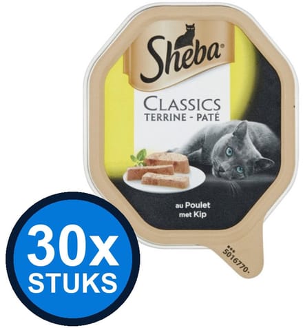 30x Sheba - Classic Paté Kip - Kattenvoer Natvoer - 85 g
