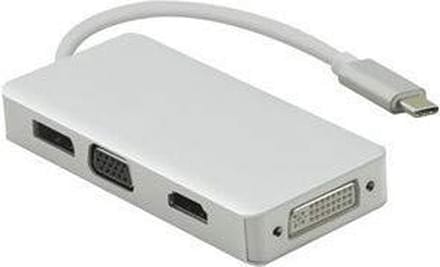 Dockingstation, USB 3.1 Type-C� St./DP/HDMI/DVI/VGA Bu, PREMIUM 4K, silber