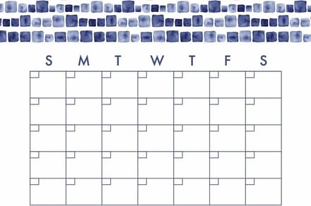 Roommates Muursticker Monthly Calendar 45,7 X 33 Cm Vinyl Blauw