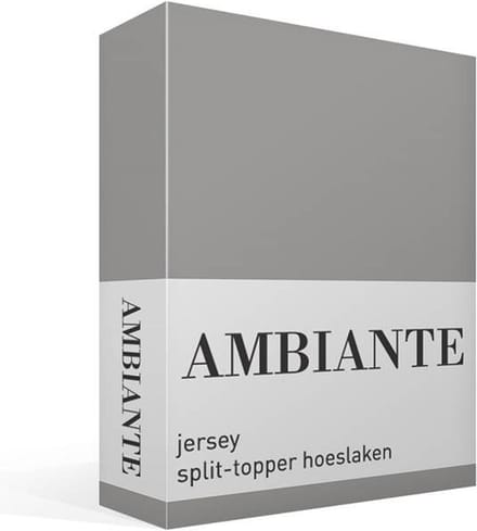 Ambiante jersey split-topper hoeslaken - Tweepersoons - Grey