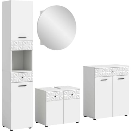 Prisma badkamercombinatie wit NB wit hoogglans MDF TZ - 37x145x187cm