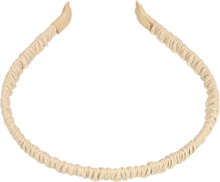 Haarsoires Haarband Diadeem 1cm – Gerimpeld Imitatie Lakleer – Crème