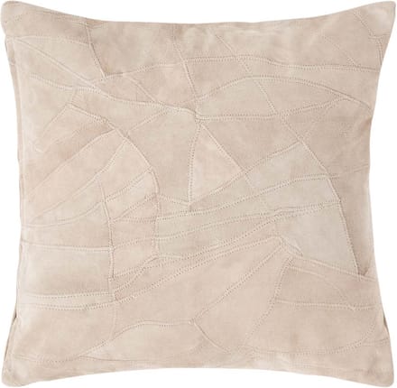 Homescapes patchwork leren kussen crème-beige, 45x45 cm