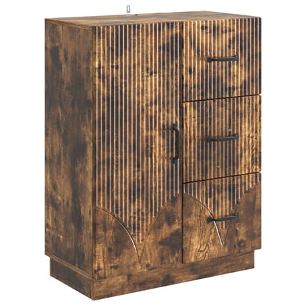 vidaXL - Dressoir - met - lade - Gerookt - eiken - 66 - x - 34,5 - x - 87 - cm - Bewerkt - hout
