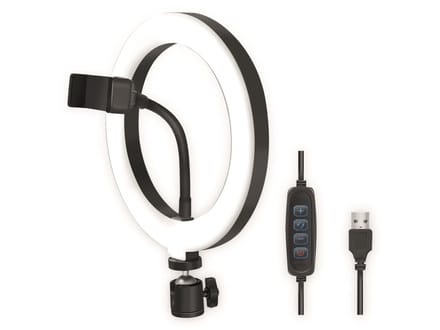 LOGILINK Smartphone-LED-ringlamp AA0151, Ø 20 cm, lichtregelaar