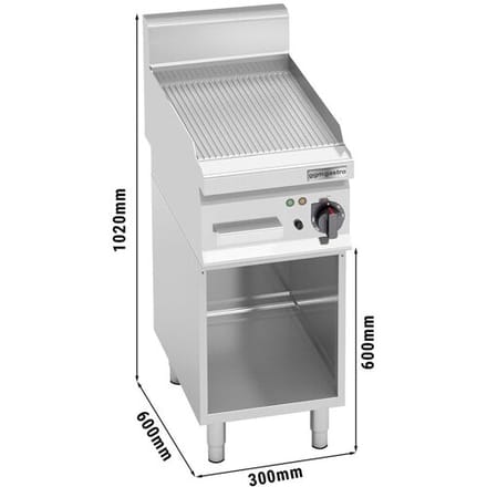 GGM Gastro Elektro Bratplatte - 4 kW - Gerillt - inkl. Untergestell