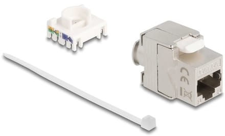 Delock Keystone Module slimline / shortbody RJ45 jack to LSA Cat.6A shielded 180° toolfree