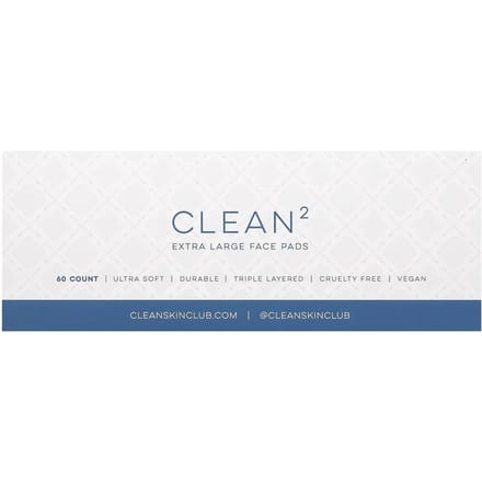 Clean Skin Club, Disques nettoyants visage Clean2, extra larges, 60 pièces white