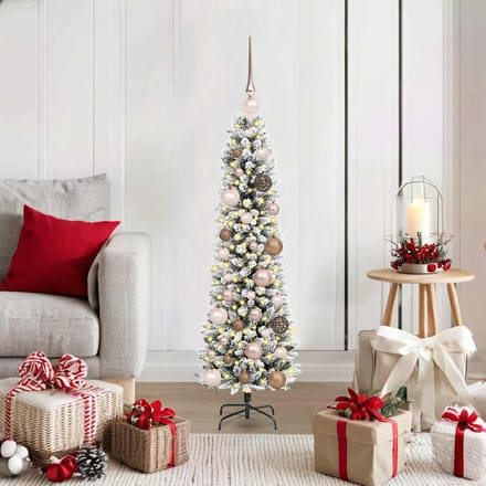 vidaXL - Kunstkerstboom - Wit - 120 - cm - PVC - en - Metaal - en - Plastic