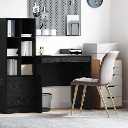 vidaXL - Bureau - Zwart - Eiken - 80 - x - 50 - x - 76 - cm