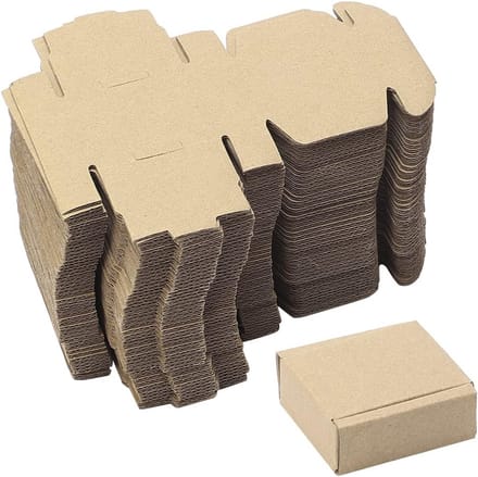 50 Stuks Kraft Kartonnen Cadeauverpakkingen Kleine Vierkante Bruine Doosjes