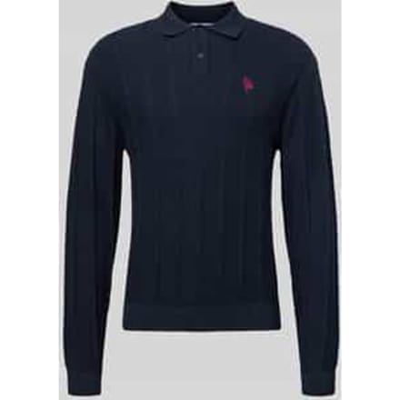 Gebreide pullover met Structuurpatroon en Polokraag
