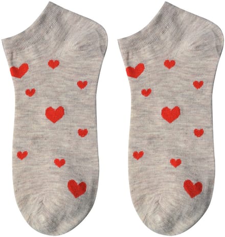 Clayre & Eef Grappige Sokken one size Beige Polyester Hartjes