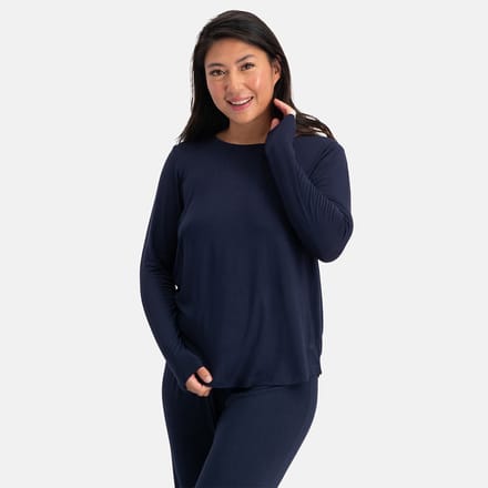 Bamboo Basics Pyjama Set Dames Lange Mouw Nina - Navy Pyjamaset - Maat M - Pyjama Bamboe - Pyjamaset Dames Volwassenen