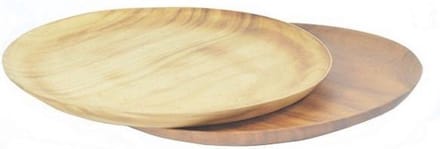 set van 3 houten borden - 22 cm - Kinta - fair trade