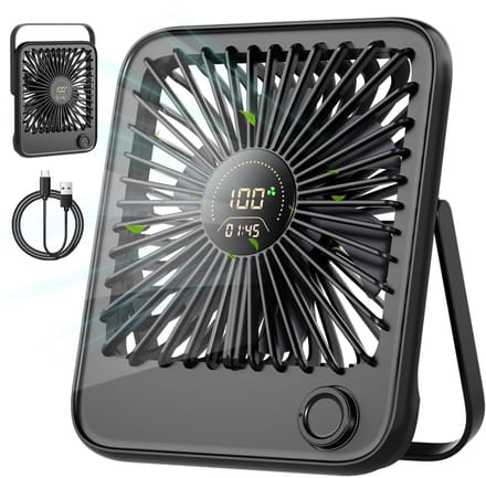 Unyqoos® Tafelventilator met 100 instelbare snelheden, stil en draagbaar met USB en oplaadbare batterij