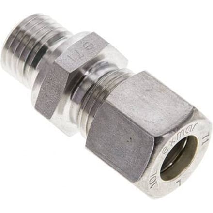 10L & M14x1.5 RVS Rechte Knelfitting Buitendraad 315bar FKM ISO 8434-1