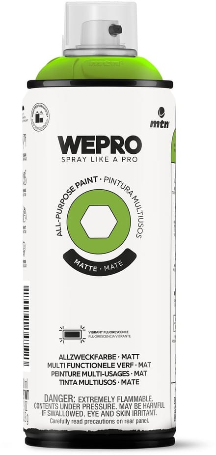 Spuitbus Fluor Groen Mat MTN WEPRO ALL-PURPOSE PAINT 400ML