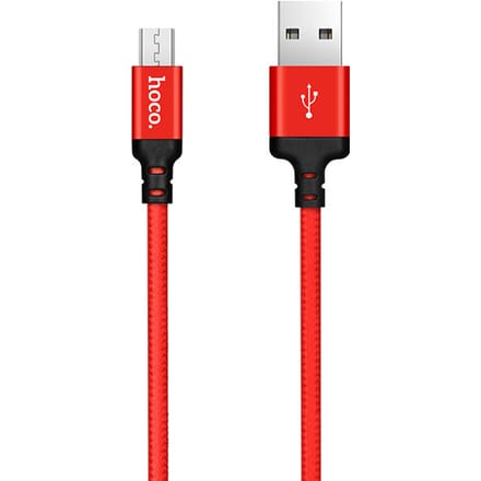 Hoco USB kabel naar Micro USB rood - 2 m