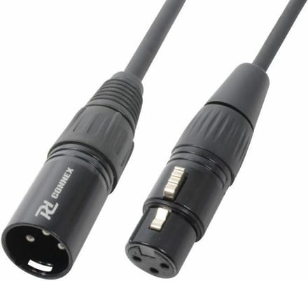 PD Connex Signaalkabel XLR male/female 3-pins - 25 meter - zwart