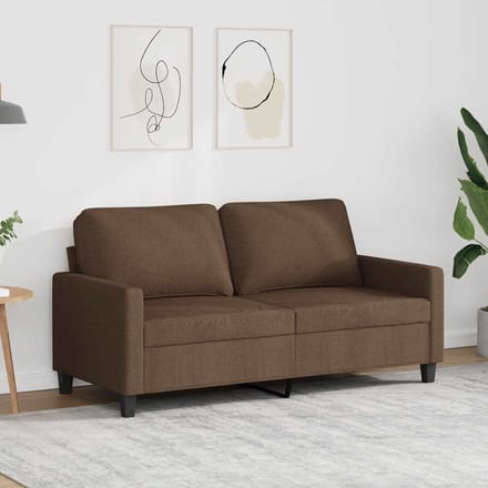 vidaXL - Tweezitsbank - 140 - cm - stof - bruin