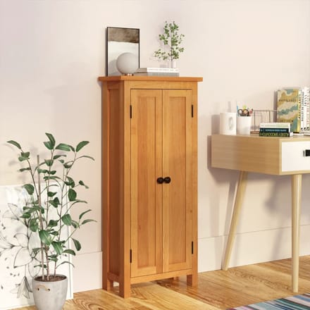 vidaXL - Opbergkast - 50x22x110 - cm - massief - eikenhout
