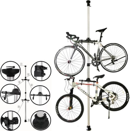 PRO Fiets ophangsysteem - staand fietsenrek voor 2 fietsen - telescopisch