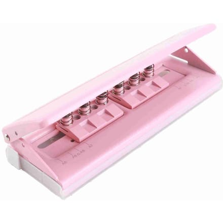 6 Gaats Perforator Roze Anti-Slip Metalen Structuur Verstelbare 6 Gaats Afstand Papier Inbinden Planner Inzetstukken Perforator white