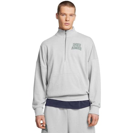 Under Armour Heren Icon Quarter Zip Relaxed Fit Sweatshirt (Grijs)