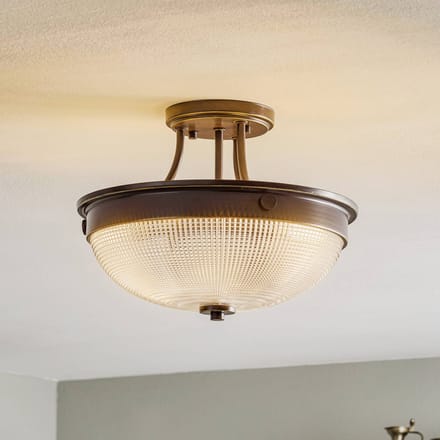 Quoizel LED Plafondlamp Mantle | 2X E27 Max 60W | Dimbaar | Palladian Bronze