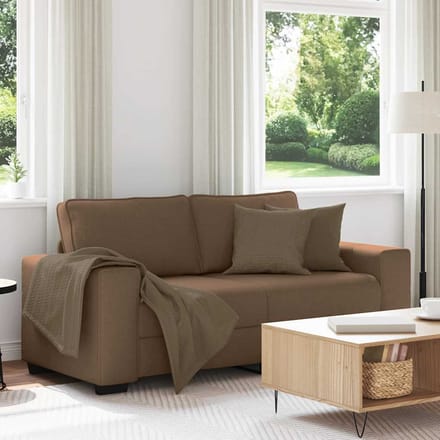 vidaXL - 2-zitsbank - bruin - 180x77x82 - cm - stof