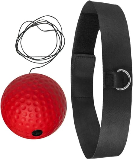Boksreflexbal set - Reactie bal - Coördinatie training - Draagbaar en compact - 8 cm breed - Rood