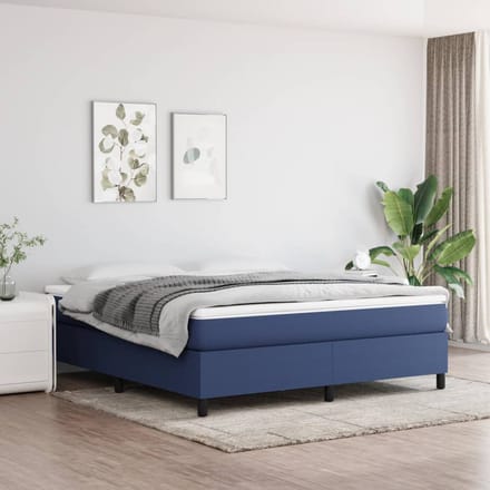 vidaXL - Boxspring - bed - stof - blauw - 160x200 - cm