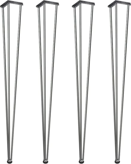 Set van 4 Metalen Tafelpoten - Zilver - 42 cm - Modern/Industrieel