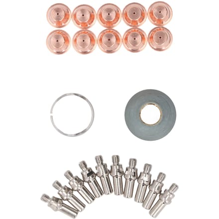22-delige Set Plasmasnijder Elektrode Tip Kit Messing Elektrodetips Beschermkap en Afstandshouder Gids voor PT60