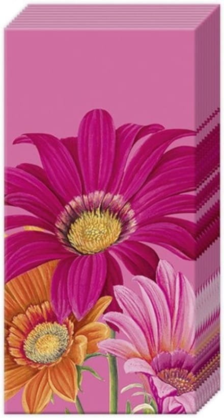 Zakdoeken Joyful Gerbera Pink - IHR - 21x21 cm