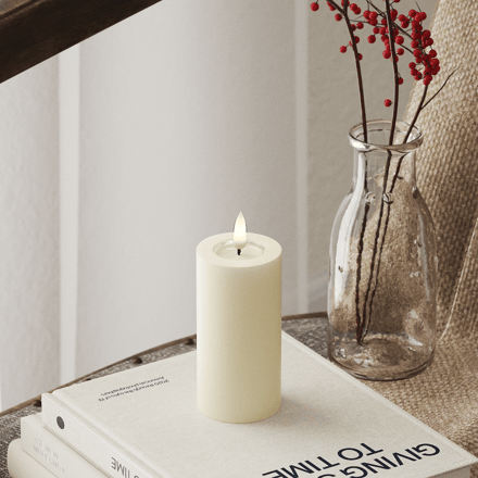 Luxe LED kaars - Crème LED Candle 5 x 10 cm - net een echte kaars! Deluxe Homeart