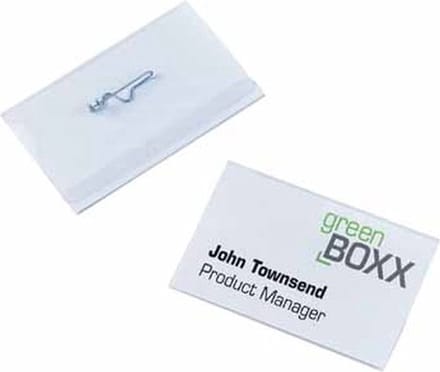 Durable badge met speld formaat 54 x 90 mm