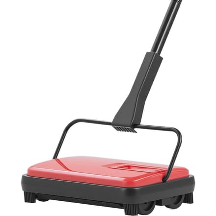 Balayeur de sol manuel pour tapis Largeur 170 mm Chemins de balayage Rouge
